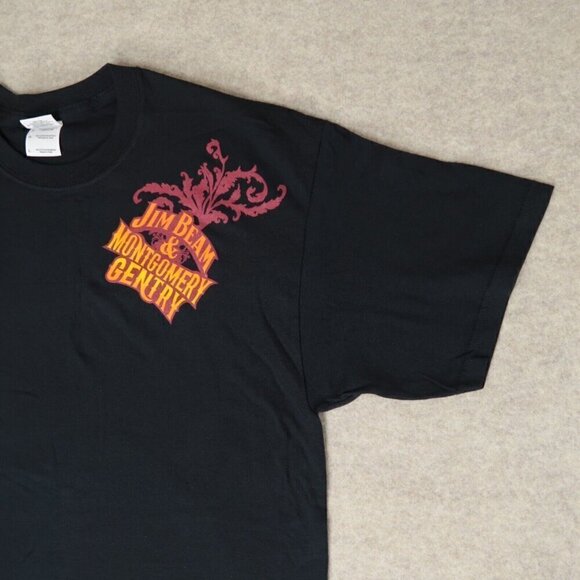 Montgomery Gentry Jim Beam Graphic Tee Double Sided T-Shirt Black Men's Large - Picture 9 of 13